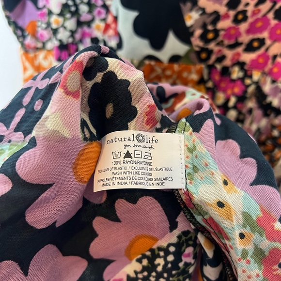 Natural Life Patchwork Floral Mini Dress – Size L - Picture 7 of 8